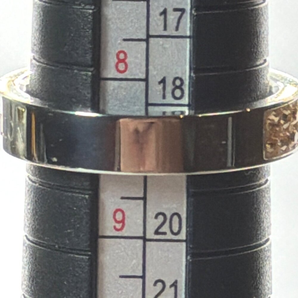 NIB Coeur de Lion Rose Gold Stainless Steel Peach Swarovski Crystal Ring Sz 8.5 - Picture 12 of 16